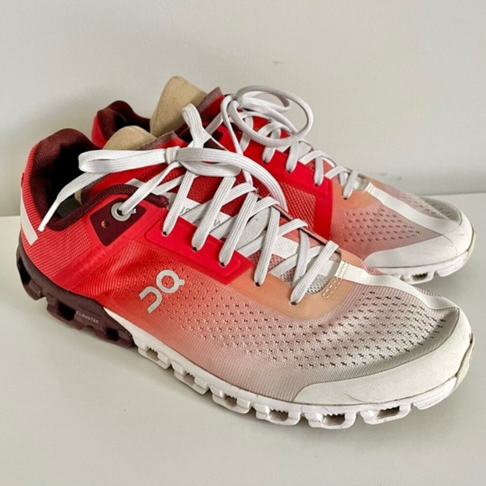On Cloud Running Cloudflow Running Shoes Rust/White Women's Size 7.5 - Picture 1 of 8